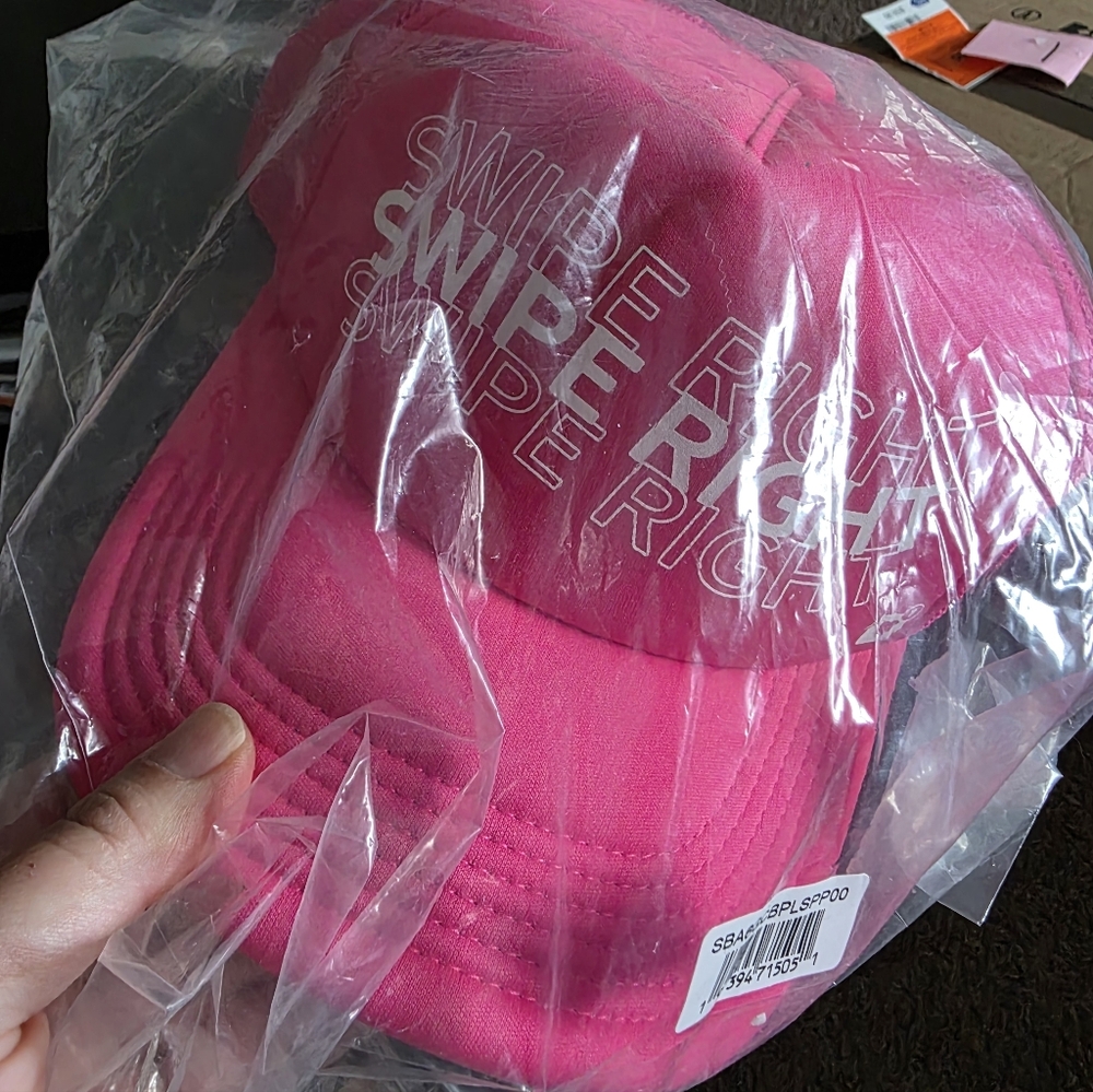 Bioworld Valentine's Day Swipe Right Pink Foam Trucker Hat